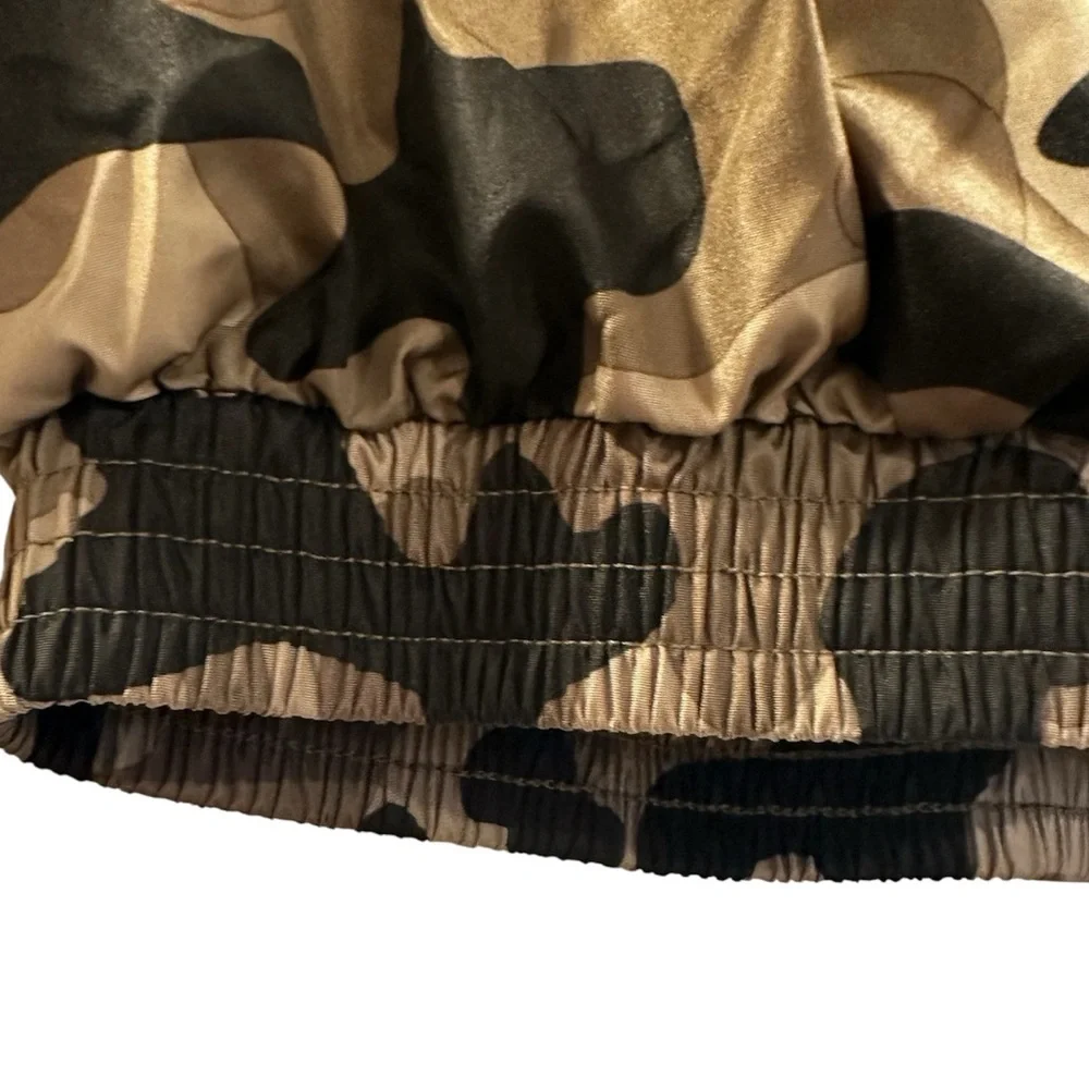 Blanc Noir Camo Cropped Bomber Jacket with side stripe Size M - Picture 4 of 15